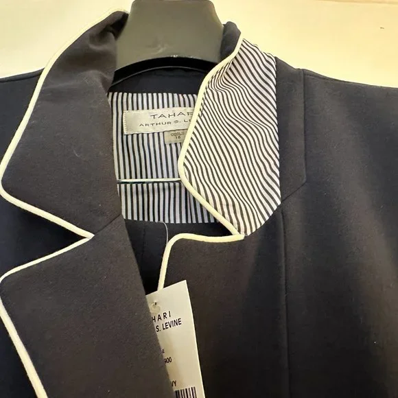 TAHARI NAVY BLUE SUIT - SIZE 18(NEVER WORN, HAS ORIGINAL TAGS)